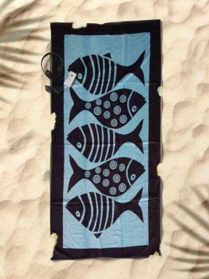Πετσέτα Θαλάσσης Βαμβακερή Σιέλ Fish 650gsm Γαρύφαλλο 90x170 | Γαρύφαλλο - Λευκά Εϊδη